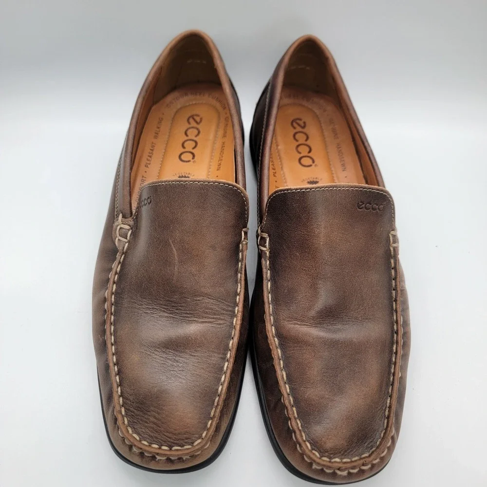 ECCO Classic Moc 2.0 Driving Loafer Mens 44 Vegtable Tanned Leather Boat Shoe